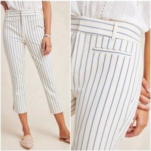 Anthropologie Blue Striped Cropped Pants